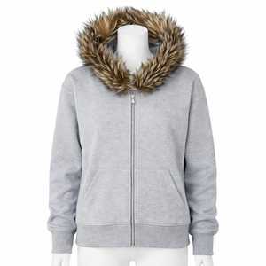 Sweat à capuche zippé pour homme, coupe ample, en molleton 100% coton, délavé à l'acide, avec fausse fourrure, haute qualité, écologique, style urbain, hiver - Product Image 4