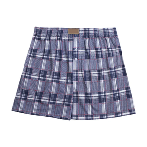 Calzoncillos Bóxer para Hombre a Cuadros Azul Marino, de Algodón, Relajados, Cómodos, Cintura Elástica, Ligeros, Calidad de Exportación, Venta al Por Mayor - Product Image 1