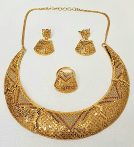 Colección Exclusiva de Dubái, Conjuntos de Joyería Clásica de Latón Chapado en Oro de 24 Quilates para Mujer, Ideales para Compromiso, Aniversario, Boda y Regalo - Product Image 3