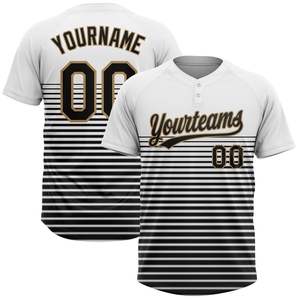 Vente en gros directe OMMIZ INDUSTRY Maillot de softball unisexe personnalisé noir et rouge à rayures dorées à deux boutons - Product Image 5