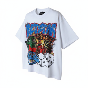 เสื้อยืดแขนสั้นสีขาวสำหรับผู้ชาย คอกลม ทรงปกติ สไตล์ลำลอง สีพื้น ผ้าฝ้ายถัก ดีไซน์เรียบง่าย - Product Image 2