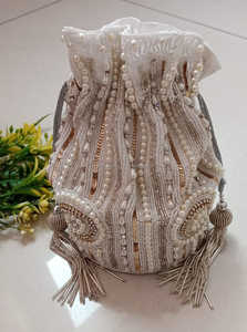 Sac à main de luxe pour mariage, sacs à main brillants, pochette de mariée en broderie, pochette de soirée en perles pour femmes - Product Image 6