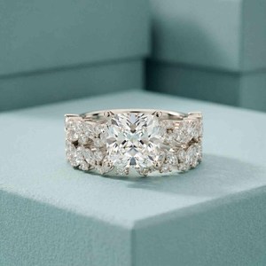 Precioso anillo de compromiso de moissanita con corte princesa de 1 quilate para mujer, plata 925, regalo de promesa para amantes. - Product Image 1