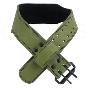OEM Customized High Quality Eco-Friendly Durable Genuine Leather Straight Weightlifting Belt Adjustable Professional Protection - Product Image 1