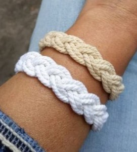 Handmade Adjustable Braided Leather and Cotton <b>Rope</b> <b>Bracelet</b> Cute Style for Children's Anniversary - Product Image 1