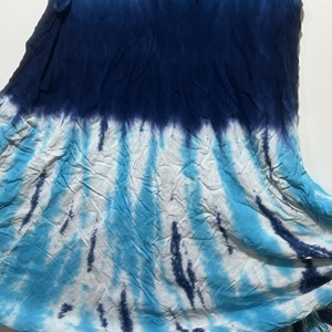 เสื้อทูนิคโบโฮสีน้ำเงินลายมัดย้อมแบบไม่มีแขน คอทรงโอ สำหรับผู้หญิงที่สง่างาม |   ชุดเดรสลำลองทรงหลวมสำหรับฤดูร้อน - Product Image 5