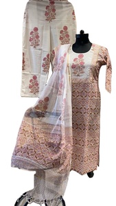 สินค้ามาใหม่ แบรนด์ RN ชุดสัลวาร์ คามีซ ผ้าฝ้ายแท้ พิมพ์ลายสวยงาม ชุดเสื้อ-กางเกง-ผ้าคลุมไหล่ แห้งเร็ว เหมาะสำหรับฤดูร้อนและฤดูใบไม้ผลิ คุณภาพหรูหรา ราคาขายส่ง - Product Image 2