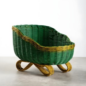 Cesta de mimbre tejida en forma de trineo, trineos en miniatura, adorno navideño para decoración festiva - Product Image 1