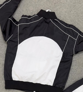 New Arrival 100% Polyester Solid Printed Men's <b>Stand</b> Collar Jacket Mid Waist Sweatpants Piping <b>Work</b> Windproof Waterproof - Product Image 5