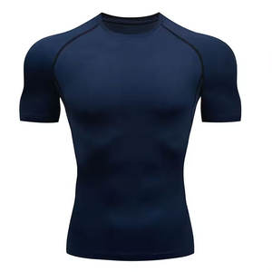Camisetas de Protección Solar para Hombre, Hechas de Poliéster y Spandex, Color Azul, Sublimadas, Manga Corta, con Logotipo Personalizado, Servicio OEM - Product Image 2