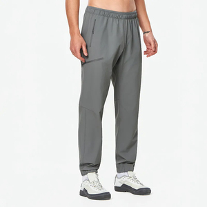 Durable Stretch Fabric Quick Dry Sweat Absorption Training Wear Jogger Pants Mid Waist Daily Wear Zip Pocket <b>Trouser</b> Gym Clothes - Product Image 3