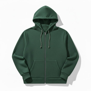 Sudadera con Capucha Extra Grande de Alta Calidad, 360g, Felpa de Algodón, Transpirable, Antiarrugas, de Secado Rápido, con Cierre, Personalizable, Lisa, Negra, para Hombre - Product Image 3