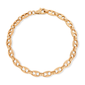 Luxury Gold Tone Engraved Oval Link <b>Bracelet</b> for <b>Men</b> Vintage Filigree Chain Jewelry with Lobster Clasp - Product Image 1