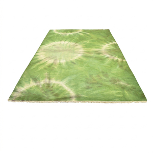 Custom Green Repeating Geometric Diamond Design <b>Wool</b> Eco-Friendly Non-Slip Hand Tufted Thick Pile Area Rug for Living Room Hotel - Product Image 3