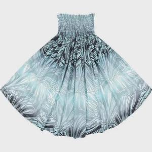 Jupe taille haute à imprimé tribal, tenue de danse hawaïenne authentique, design fluide à ourlet large, coupe confortable, mode tropicale pour les stations balnéaires - Product Image 3