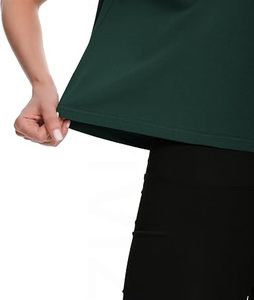 Custom Women's Green <b>Cropped</b> Crew Neck Gym wear T-Shirt Short Sleeve Knitted Solid Yoga <b>Top</b> - Product Image 4