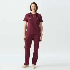 Conjunto de Uniformes Médicos Profesionales Color Coral, Ropa de Trabajo Transpirable y Duradera para Personal de Enfermería de Hospital - Product Image 6