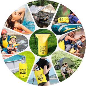 Bolsa Seca de PVC Amarilla de 10L, Bolsa Impermeable de Supervivencia con Cierre Enrollable, Bolsa de Almacenamiento para Senderismo, Camping, Kayak y Viajes - Product Image 3