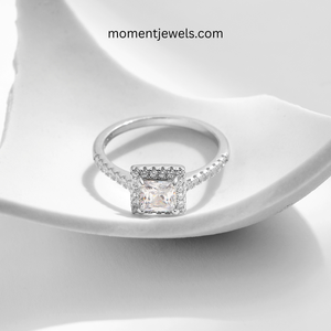 Bague carrée en argent sterling 925 pour femme, style IG, incrustation de zircon, plaqué rhodium, bijoux élégants pour banquet, 8g - Product Image 3