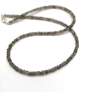 Natural Labradorite Faceted Rondelle Gemstone Choker Necklace 3MM 4MM Loose Stone Beaded Necklace For Men Women Party Wear - Product Image 5
