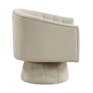 Poltrona Girevole in Velluto Taupe, Moderna e Lussuosa, Comoda per Soggiorno - Product Image 6