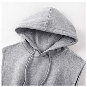 Custom Print <b>Plain</b> High Quality Cotton Workout Hooded Tank Tops Bodybuilding Muscle Sleeveless Gym <b>Hoodies</b> <b>Men</b> - Product Image 2