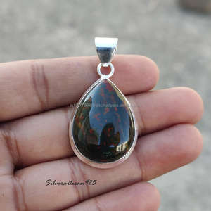 Colgante de Plata de Ley 925 sólida, colgante de piedras preciosas naturales, collar de joyería granate para mujer, colgante de piedras preciosas de declaración, regalo - Product Image 4