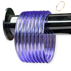 Modern Best Quality Purple Violet Jelly Kashmiri Acrylic Bangles Set Smooth Gloss Finish <b>Wedding</b> Wear Low Price Bangle Fashion - Product Image 3