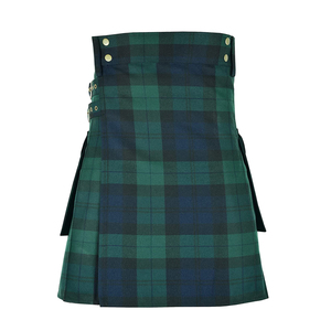 Green Tartan Kilt Men's Traditional Highland Pleated <b>Skirt</b> <b>Wool</b> Blend Custom Clanwear Adult Size - Product Image 2