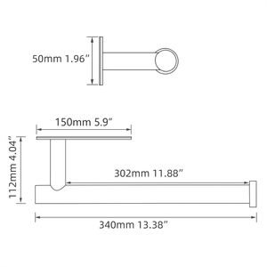 <b>Black</b> YJ Stainless Steel Towel <b>Holder</b> and Adhesive <b>Toilet</b> Paper Rack for 2 <b>Roll</b> Lengthened Design - Product Image 6