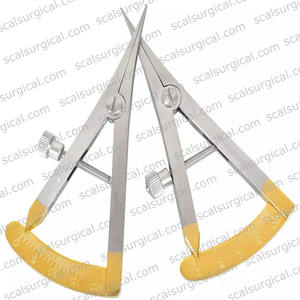 Calibrador de Medición Dental Castroviejo Curvo con Tornillo de Bloqueo 0-20mm, Instrumento Quirúrgico de Acero Inoxidable - Product Image 3