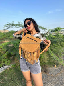 Nuevo estilo occidental pelo en piel oculta bolsos con flecos de cuero genuino de alta calidad estilo bohemio mujeres bolsos cruzados con flecos de cuero Real - Product Image 4