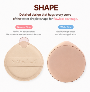 Éponge de maquillage coréenne MAKEHEAL Cloud Pang Pang Puff 2P, forme goutte, grande taille 66 mm, pour fond de teint, K-Beauty - Product Image 5
