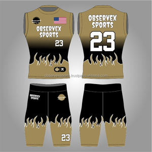 Uniformes de fútbol americano sin mangas personalizados por sublimación 7v7, uniformes de fútbol americano con nombre del jugador, camiseta de compresión 7 contra 7 - Product Image 1