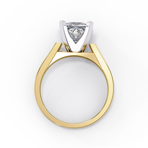 Bague de fiançailles solitaire en diamant taille princesse, style moderne avec diamant carré - Product Image 3