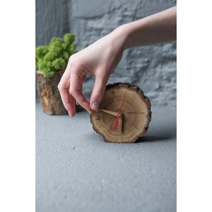 Horloges de bureau en bois, design circulaire rustique, fonctionnement à piles, mouvement à quartz, affichage à aiguilles, écologiques, décoratives - Product Image 4