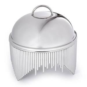 Wholesale Round Stainless Steel Chafing Dish Mirror Smooth Finish Vertical <b>Pipe</b> Fringe Base Buffet Food Warmer Single Unit Set - Product Image 1