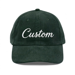 Custom Embroidery Baseball Cap 6 Panel Corduroy Adjustable Unisex Adults Casual Style Unstructured Curved Brim <b>Dad</b> <b>Hat</b> Unisex - Product Image 1