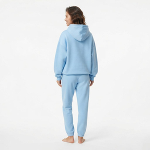 Custom Cotton Women's Tracksuit Hooded And Jogger <b>Set</b> Oversized Casual Hoodie Drop Shoulder Custom <b>Embroidery</b> Two Piece <b>Set</b> - Product Image 4