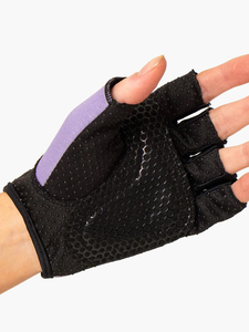 Gants de fitness demi-doigts personnalisables avec logo, en néoprène violet respirant et antidérapant, pour la musculation et la remise en forme, avec sangles de poignet - Product Image 3