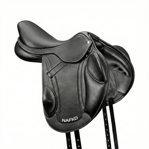 Silla de Montar de Doma de Cuero Genuino Hecha a Mano de Alta Calidad para Salto de Contacto Cercano, Productos Ingleses para Carreras de Caballos de la India - Product Image 1