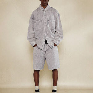 Nouveauté été : ensemble homme en jean, short et t-shirt à manches courtes, col rond, deux pièces imprimées - Product Image 2