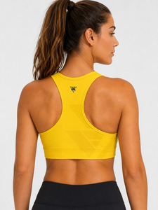 Soutien-gorge de sport respirant et écologique pour femme 2026, avec logo frontal, maintien moyen, dentelle et coussinets amovibles, idéal pour la gym et le fitness - Product Image 4