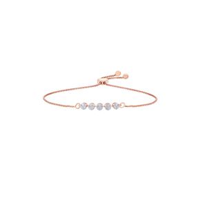 Pulsera de Cadena Chapada en Oro Rosa con Diamantes de Corte Marquesa de 0.42 Ct Engastados en Puntas, Diseño Minimalista para Uso Diario Femenino - Product Image 1