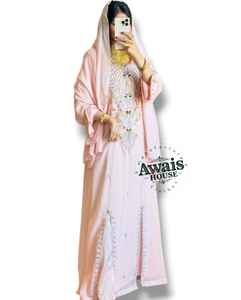 ชุดเดรสยาวแบบเรียบง่าย 2 ชิ้น สำหรับผู้หญิงมุสลิม แบรนด์ AWAIS HOUSE รุ่นหรูหรา ผ้ากำมะหยี่ประดับลูกปัด ซักได้ ทรงเอไลน์ ขายส่ง - Product Image 5