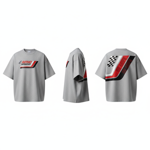 T-shirt unisexe ample à imprimé graphique personnalisé, style streetwear, en coton épais, décontracté, avec logo tendance sur le devant - Product Image 1
