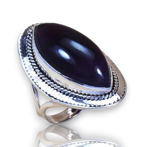 Piedras preciosas de amatista 925 anillos de aspecto antiguo de plata esterlina a granel joyería fina de plata al por mayor - Product Image 1