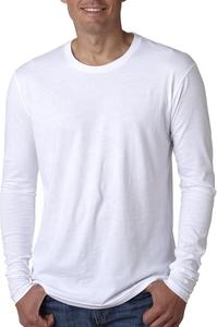 T-shirt à manches longues décontracté pour homme 100% coton Motif solide Logo avant Conception en tissu tricoté - Product Image 2