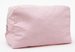 Custom Eco-Friendly Canvas Embroidery <b>Makeup</b> Bag Portable Cosmetic Pouch Zipper <b>Case</b> Travel Organizer Soft Handle - Product Image 6
