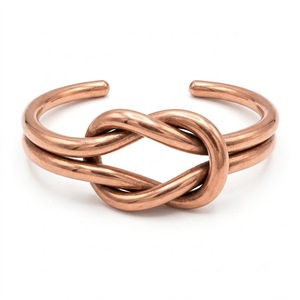 Bracelet magnétique en cuivre massif pour soulager l'arthrite, fait main, en fil tressé, manchette ouverte, bijou bio-énergétique - Product Image 4